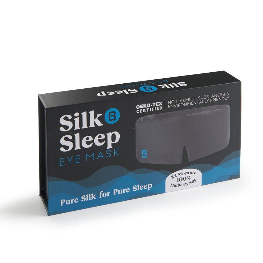 Silk Sleep Mask - 100% Mulberry Silk Eye Mask - Blackout Adjustable Night Mask for Sleeping - Brux Night Guard